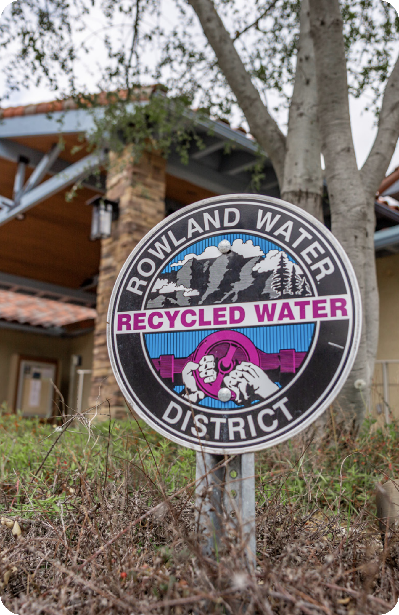 The Rowland Water District Recycled Water sign